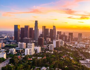 Obraz premium City skyline at sunset (1)