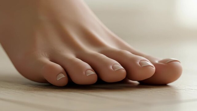 Closeup of a womans foot with smooth skin, showcasing beauty, health, and care, ideal for wellness, spa, and medical themes, highlighting the importance of foot care and beauty