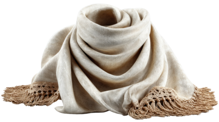 Ethereal Drape: A light linen scarf, artfully draped to showcase its delicate texture and subtle elegance, offers a minimalist aesthetic.