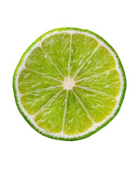 Close-up, vibrant lime slice, circular, juicy, bright green