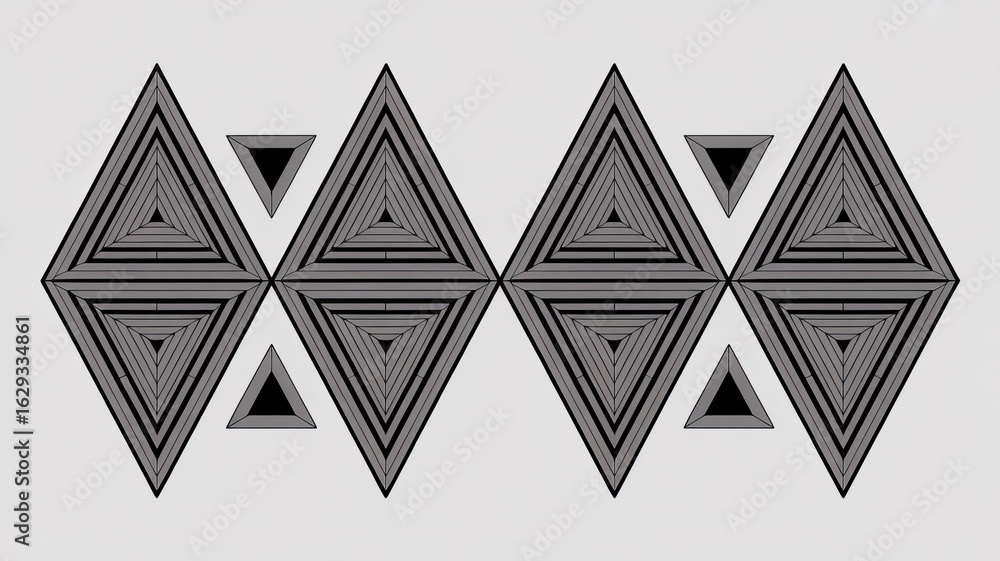 Aufkleber geometric harmony: an abstract study of geometric forms and patterns with symmetrical diamond and tr