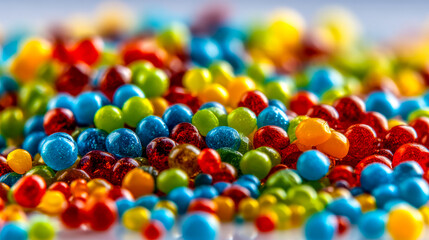 Colorful assortment of jelly beans in vibrant hues