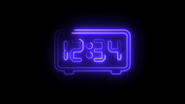 Neon clack icon 4k video