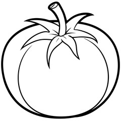 Tomato Stem Minimal Line Art 