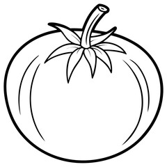 Tomato Stem Minimal Line Art 