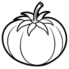 Tomato Stem Minimal Line Art 