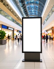 Blank billboard in a busy shopping mall (1)