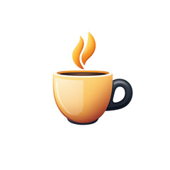 Steaming coffee cup with rising aroma, a warm beverage for morning energy and focus, perfect for breakfast or a cozy break on transparent background