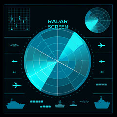 radar screen vector illustration