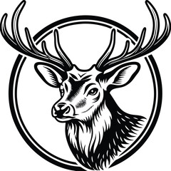 Deer Head Isolated on White Background – Realistic Wildlife Taxidermy, Animal Trophy Wall Mount, Stag Antlers, Forest Animal Portrait for Nature, Hunting, Rustic, or Cabin Decor Concepts

