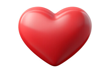Fototapeta premium Ai generated image of a glossy, vibrant red heart symbol isolated on a transparent background, representing love, passion, and affection in a simple and elegant design