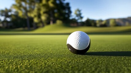 Smart Golf Ball with Integrated Technology on a Vibrant Green Golf Course - Powered by Adobe