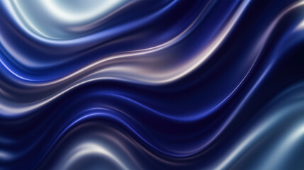 Obraz premium Smooth blue and silver abstract waves creating a flowing pattern
