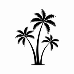 palm, tree, icon, silhouette, tropical, beach, nature, vector, island, summer, coconut, black, outline, graphic, illustration, vacation, exotic, travel, plant, paradise, jungle, foliage, design, clipa