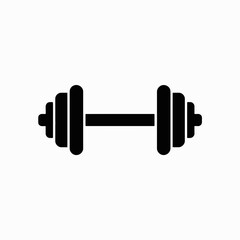 dumbbell, icon, weight, fitness, gym, workout, exercise, strength, silhouette, training, lift, barbell, health, muscle, bodybuilding, sport, power, vector, black, equipment, minimal, outline, symbol, 