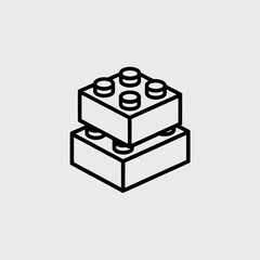 bricks, toy, building, blocks, icon, stack, construction, playset, outline, minimal, vector, illustration, clipart, creative, symbol, plastic, design, children, kids, monochrome, educational, geometry