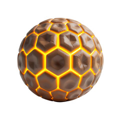Fototapeta premium Glowing hexagonal sphere with fiery interior