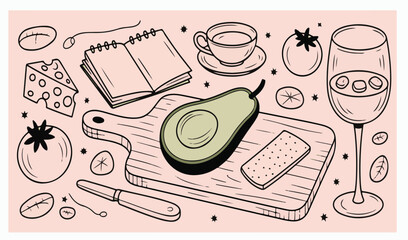vector set of food