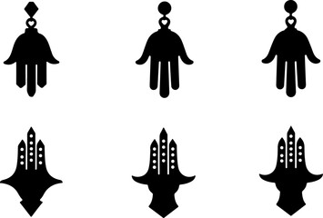 "Black Hamsa Hand Designs – Spiritual Symbol Art Collection"