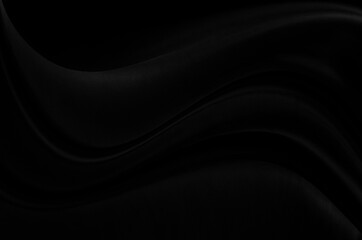 Black gray satin dark fabric texture luxurious shiny that is abstract silk cloth background with patterns soft waves blur beautiful.