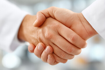 Professional handshake between two adults in business attire