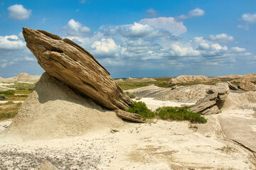 Huge Tilted Sandstone Slab at Toadstool Geologic Park, Oglala National Grassland in Northwestern...