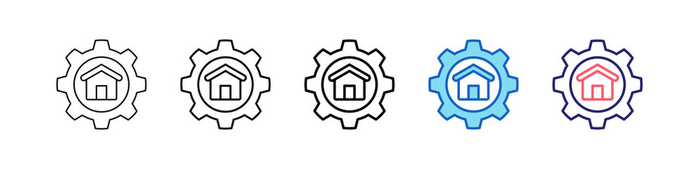 Management Icon In 5 Different Styles Set Collection.   