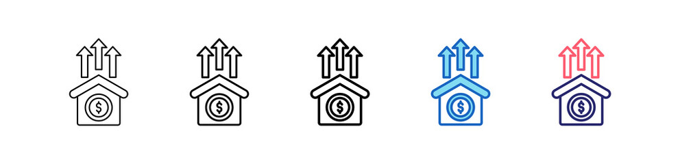 Investment Icon In 5 Different Styles Set Collection.   