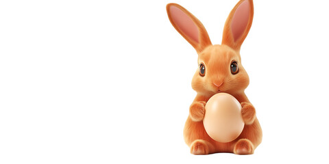 Easter bunny icon holding blank sign decoration festive mockup transparent background