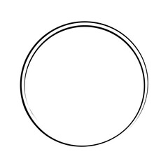 Vector black line icon for Hand drawn circle