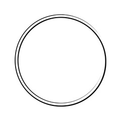 Vector black line icon for Hand drawn circle