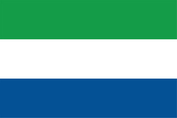Nationall flag of Sierra Leone. Vector illustration
