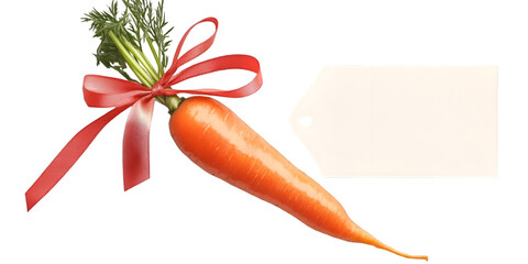 Easter carrot with bow blank gift decoration festive mockup transparent background