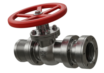 Isolated Industrial Steel Gate Valve with Red Handwheel