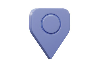 Isolated Simple 3D Lavender Map Pin Location Pointer