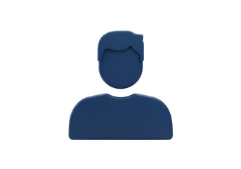 Isolated Blue 3D User Profile Icon for Web and App Interface