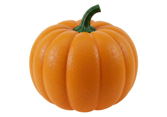 Isolated Realistic Ripe Orange Pumpkin for Halloween and Thanksgiving
