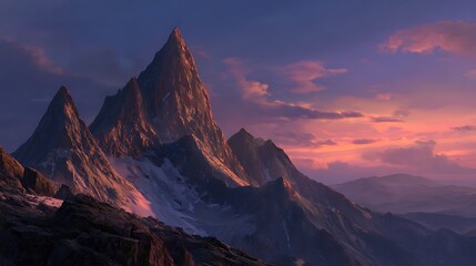sunset in the mountains