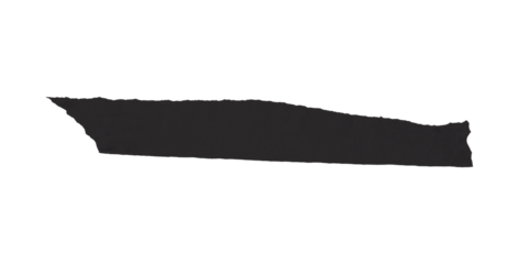 Single black tape isolated on transparent background