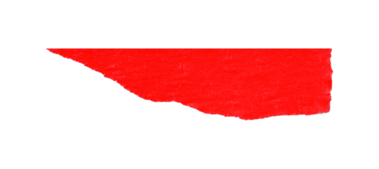 Single red tape isolated on transparent background