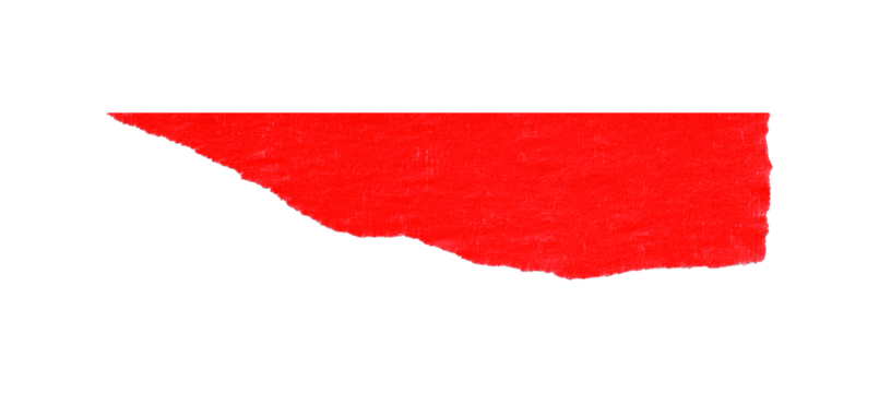 Single red tape isolated on transparent background