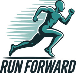 A simple running icon with a person in motion. 