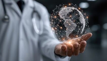 Doctor holds a holographic Earth (2)