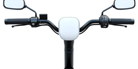 Electric scooter handlebar panel isolated modern e-mobility device mockup transparent background
