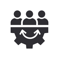Team rotation icon. Symbol of workforce management. Vector illustration.