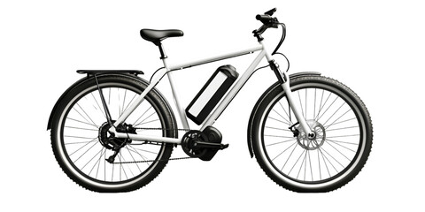 Electric bicycle battery pack blank portable e-bike power device mockup transparent background