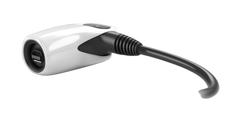 Electric vehicle charger plug isolated EV charging station device mockup transparent background