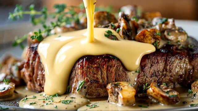 Juicy Beef with Mushrooms and Broccoli

