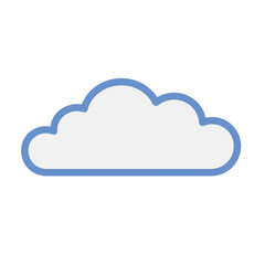 Simple cloud icon with blue outline in minimalist design  