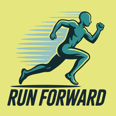A simple running icon with a person in motion. 